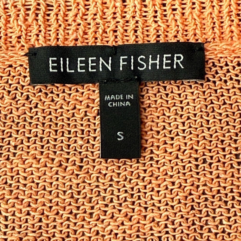 Eileen Fisher Linen Cotton Blend V-Neck Lightweight Loose Knit High-Low Sweater - Picture 11 of 12